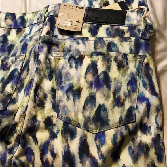 Big Star Watercolor Leopard Jeans NWT - Picture 6 of 7